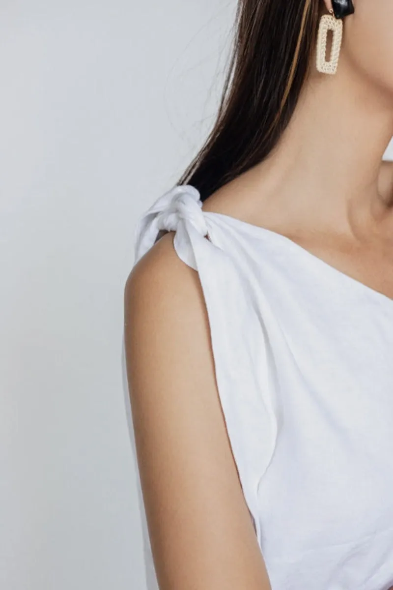 GOLDIE ONE SHOULDER TOP / CHALK