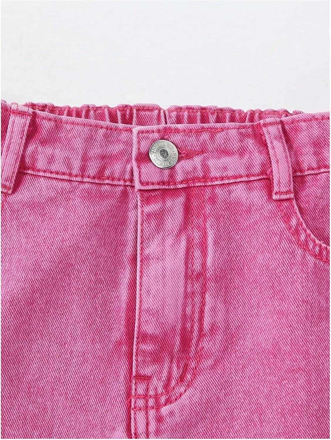 GORGLITTER Girl's Jean Skirt High Waisted Denim Skirt Y2k A-Line Short Mini Skirt with Pockets