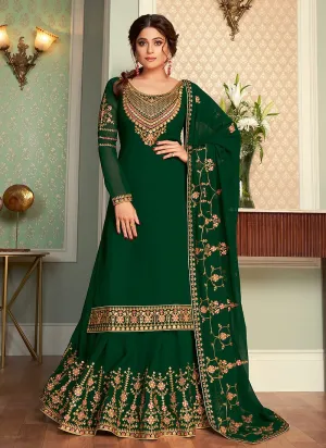 Green Lehenga Suit featuring Shamita Shetty