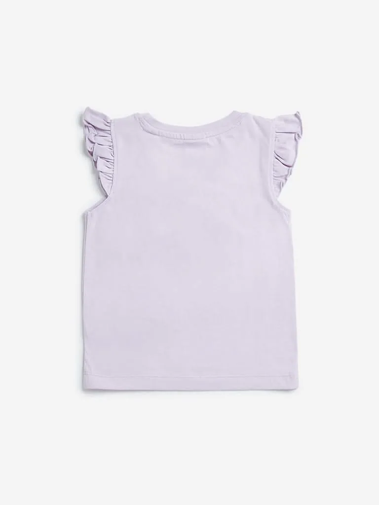 HOP Kids Lilac Printed T-Shirt