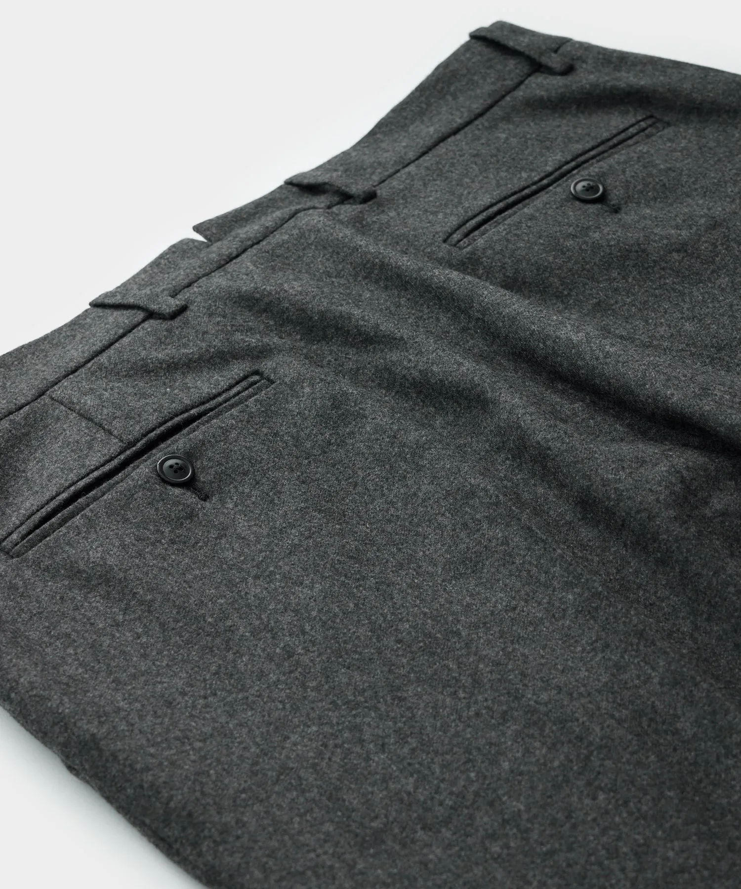 Italian Flannel Sutton Trouser in Charcoal