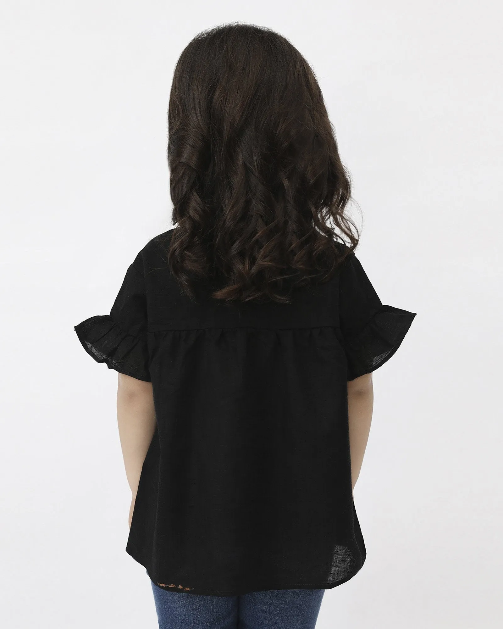 Lace Detail Ruffled Shirt