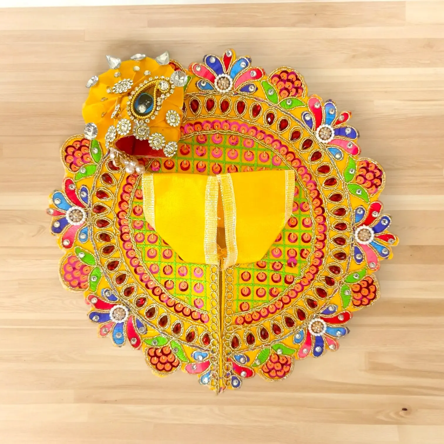Laddu Gopal Ji Janmashtami Special Poshak | Designer Dress With Pagdi ( Yellow )