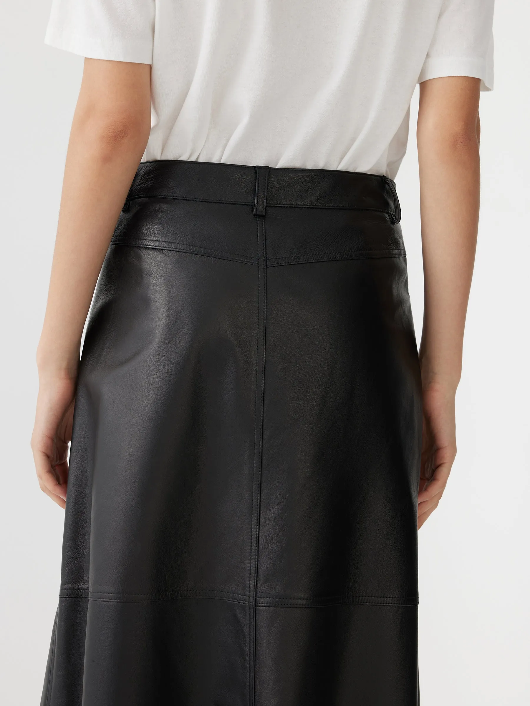 longerline leather skirt