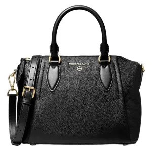 Michael Kors Sienna Peled Leather Tote Bag, Black