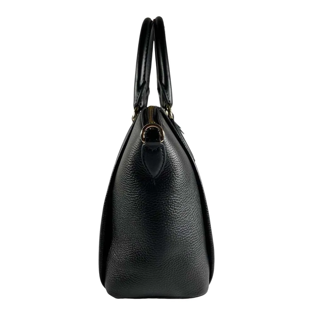 Michael Kors Sienna Peled Leather Tote Bag, Black