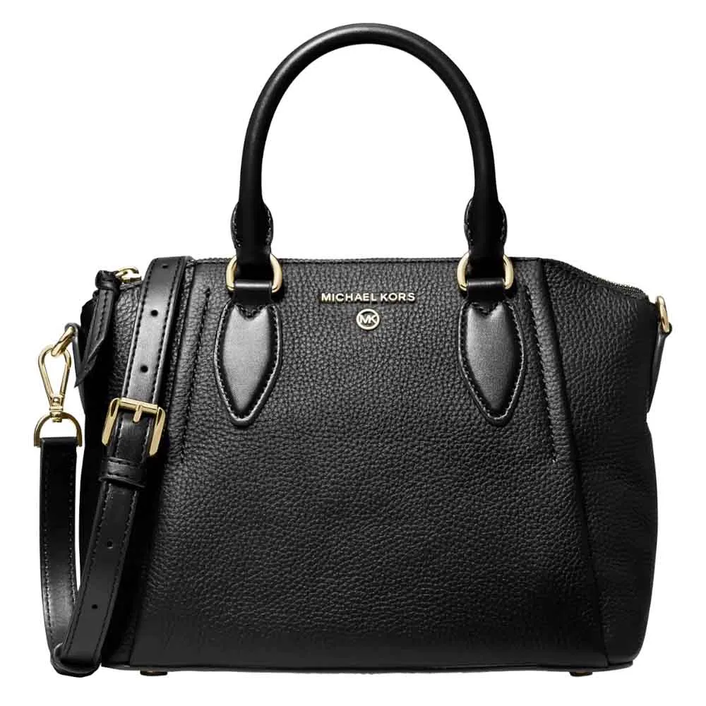 Michael Kors Sienna Peled Leather Tote Bag, Black
