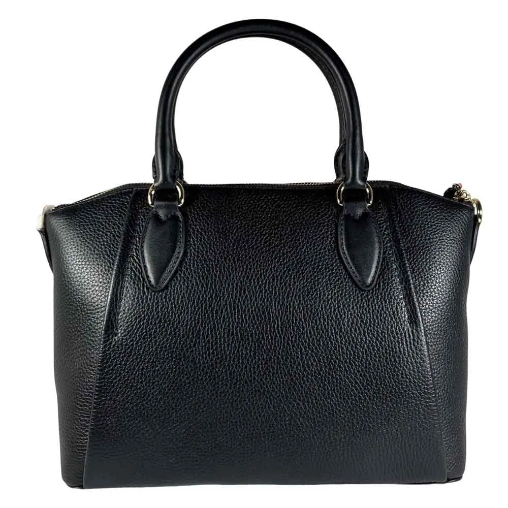 Michael Kors Sienna Peled Leather Tote Bag, Black