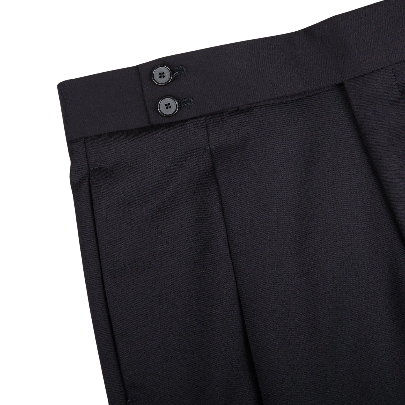 Midnight Navy Super 110s Wool Pleat Trousers