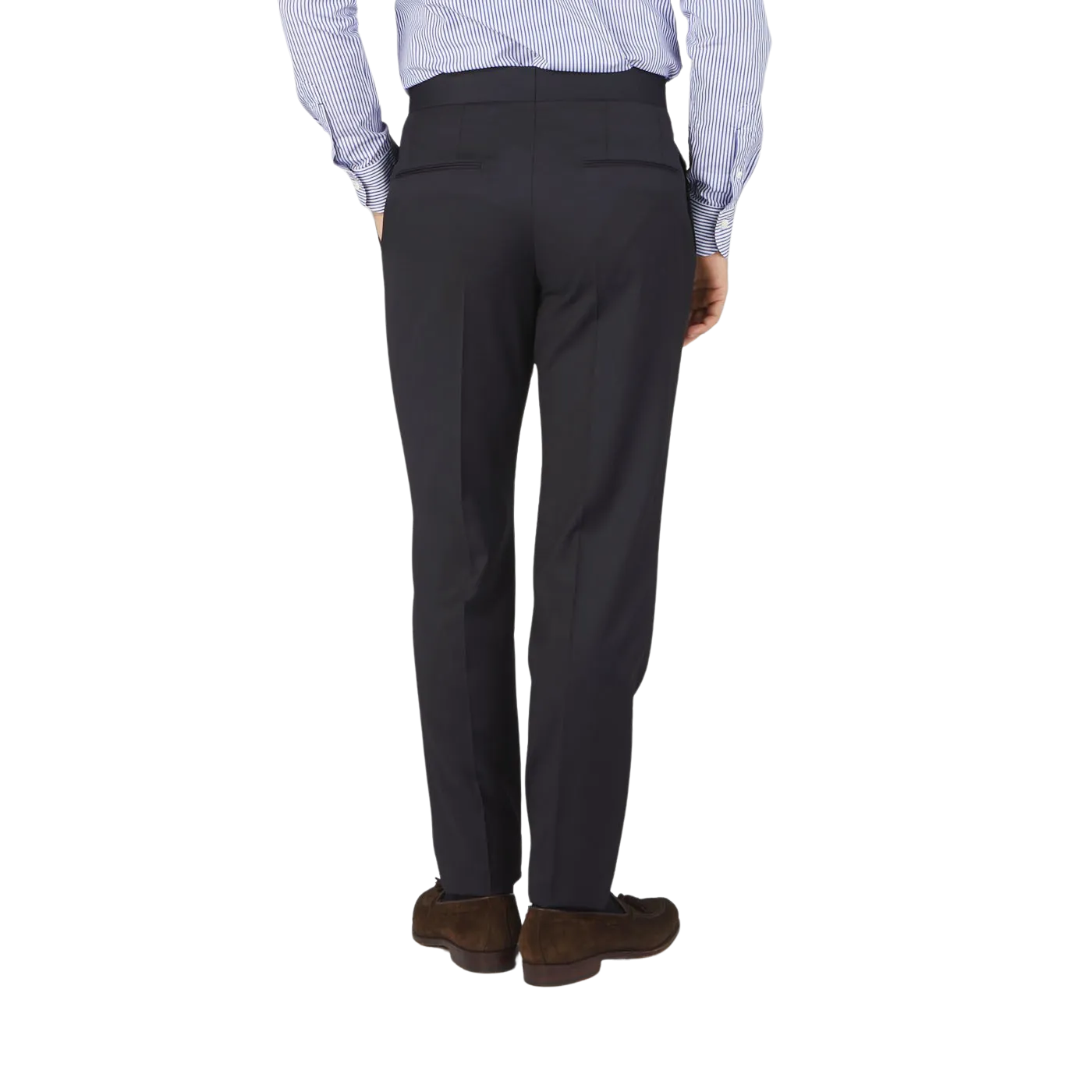 Midnight Navy Super 110s Wool Pleat Trousers