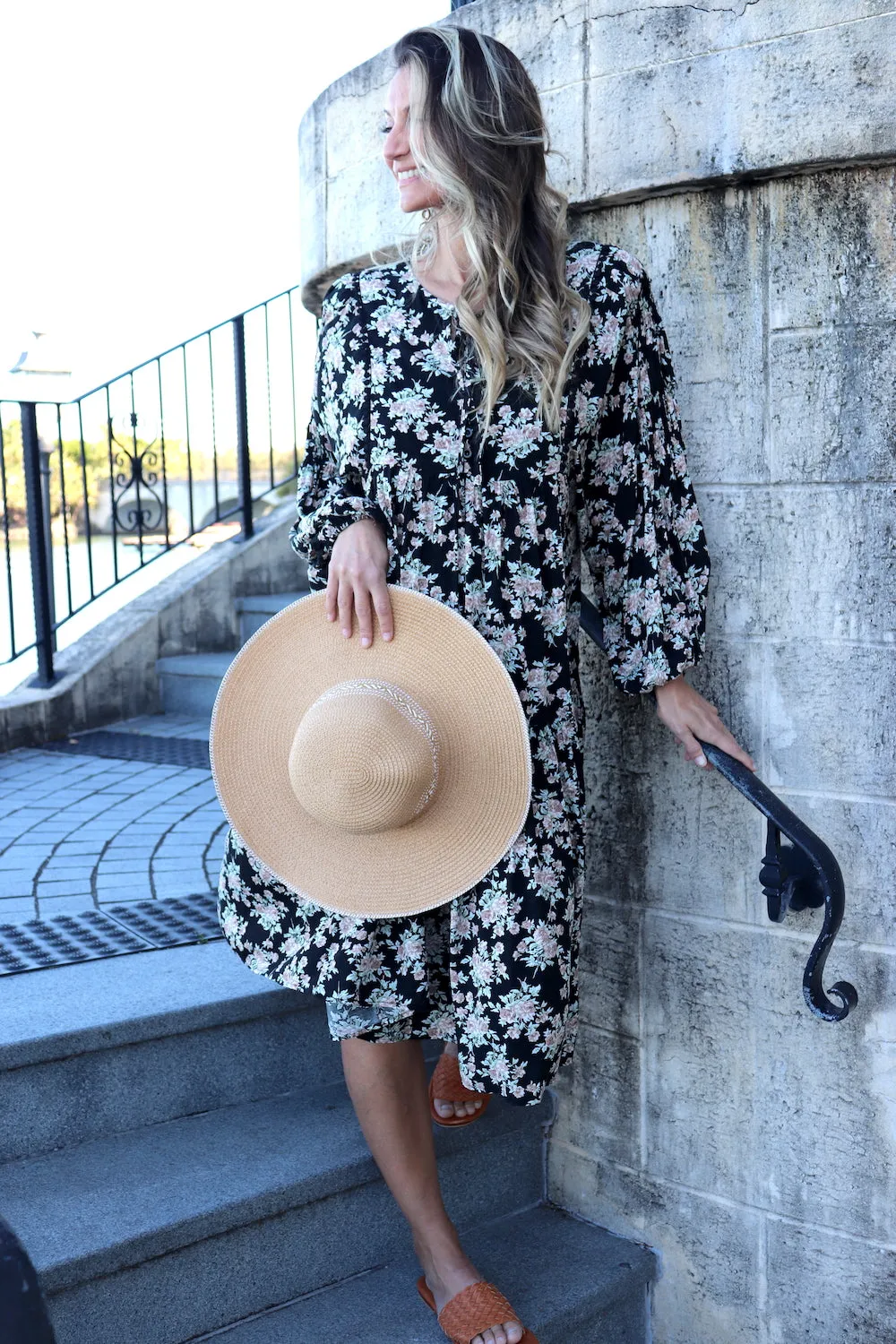 Noella Boho Puffy Sleeve Dress