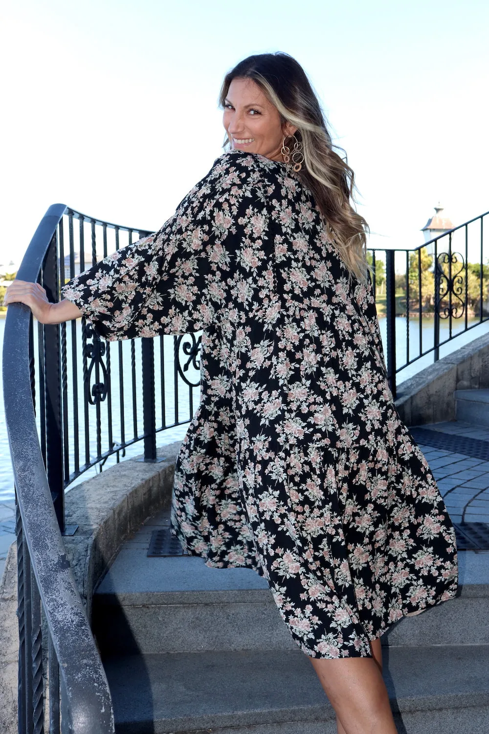 Noella Boho Puffy Sleeve Dress