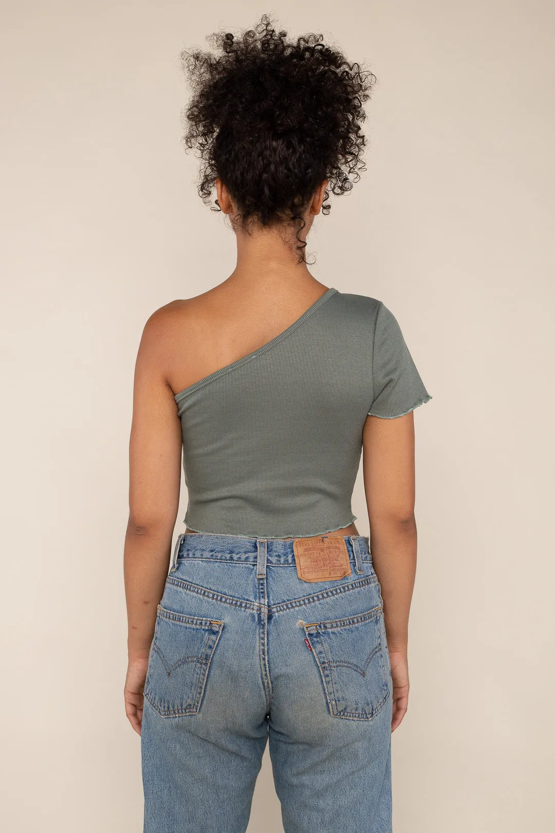 One Shoulder Rib Top