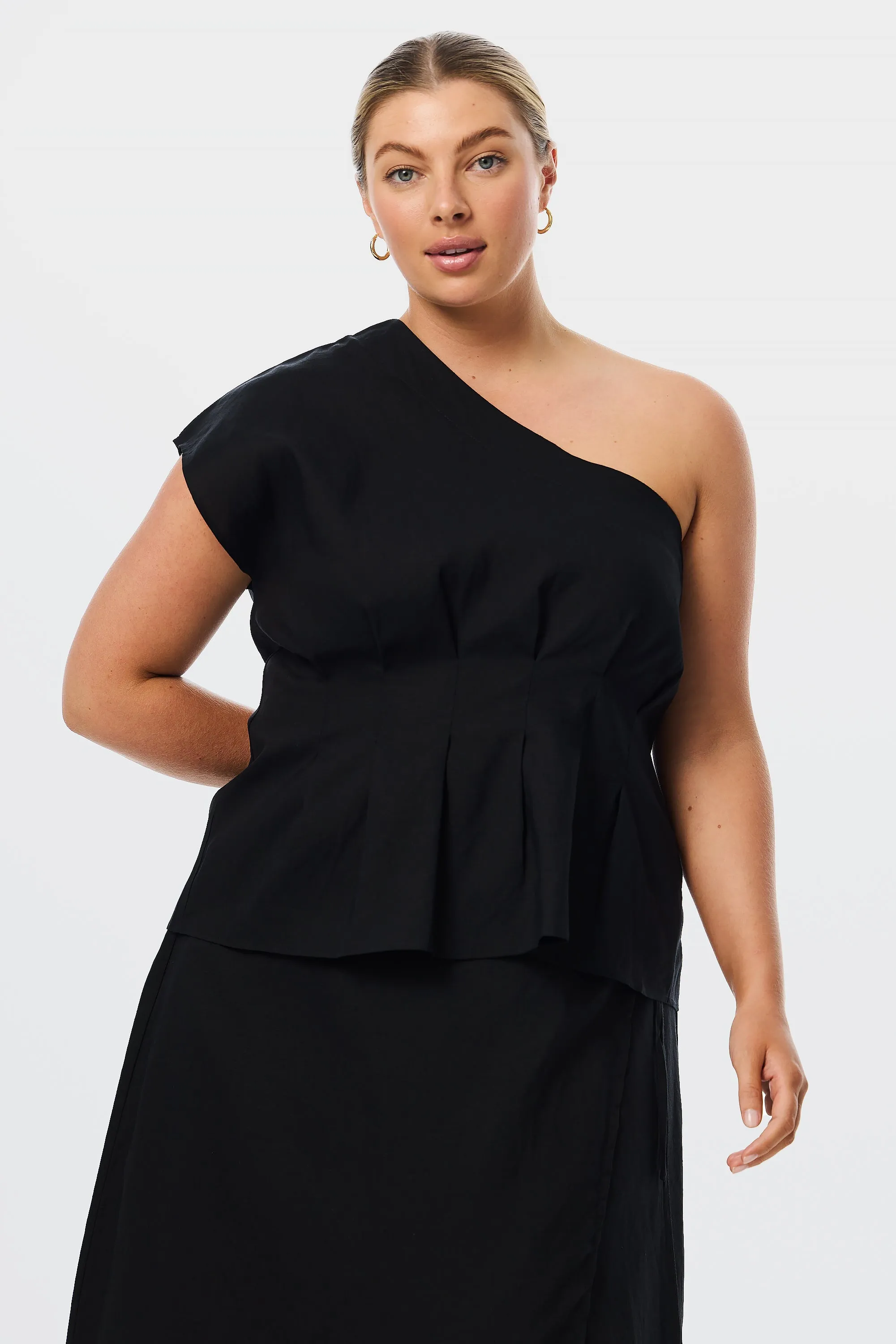One Shoulder Top - Black