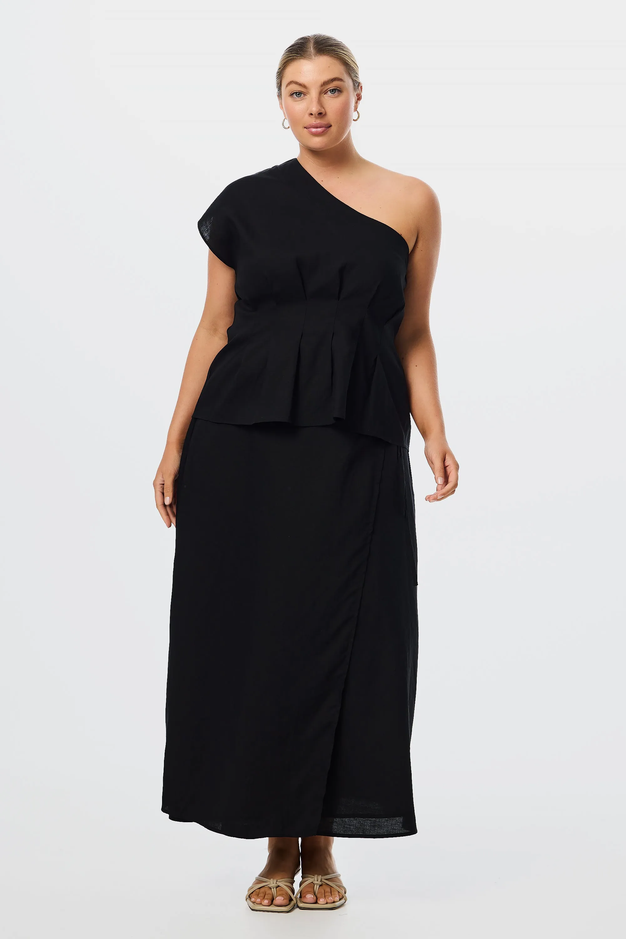 One Shoulder Top - Black