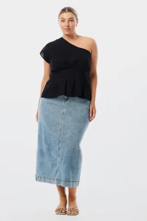 One Shoulder Top - Black