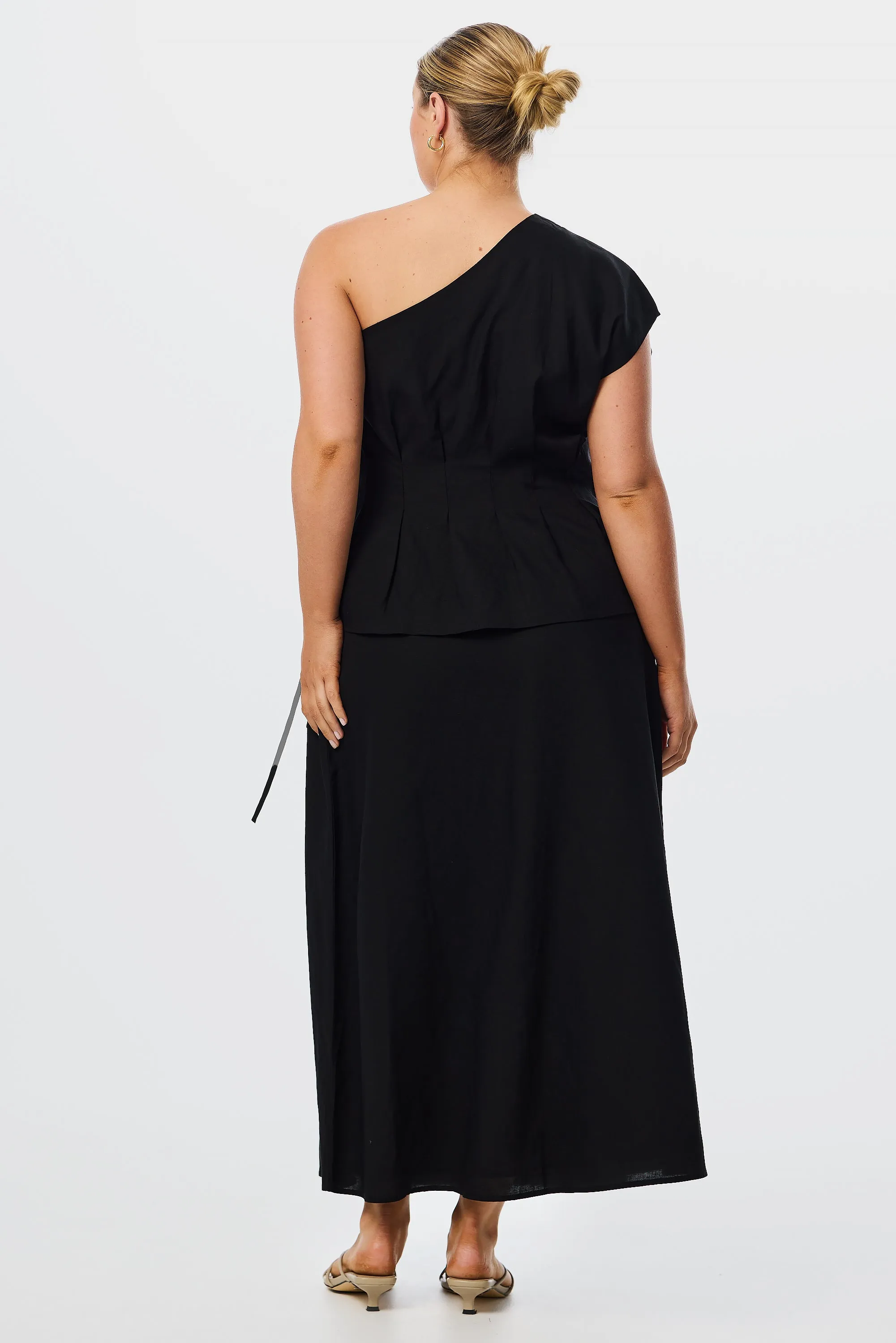 One Shoulder Top - Black