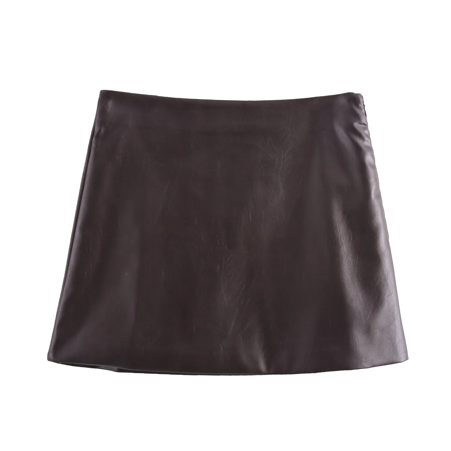 Pre Order:  Solid Leather Jacket   Mini Skirt