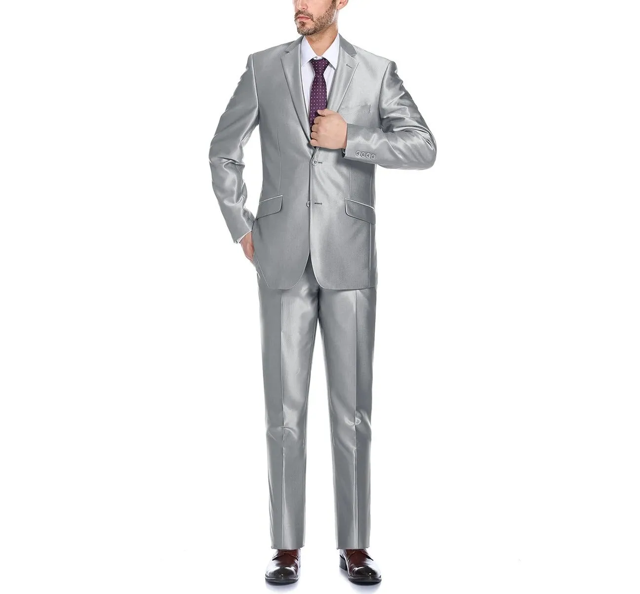 RENOIR Sharkskin Classic Fit Italian Styled Two Piece Suit 207-2
