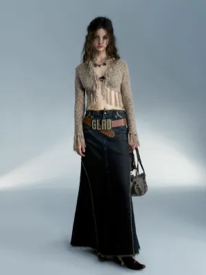 Retro hot girl denim long skirt【s0000004078】