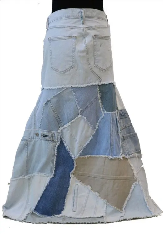 Reworked Ladies Levis Denim Skirt made using Ladies Levis Vintage Pants, Style # CR060.