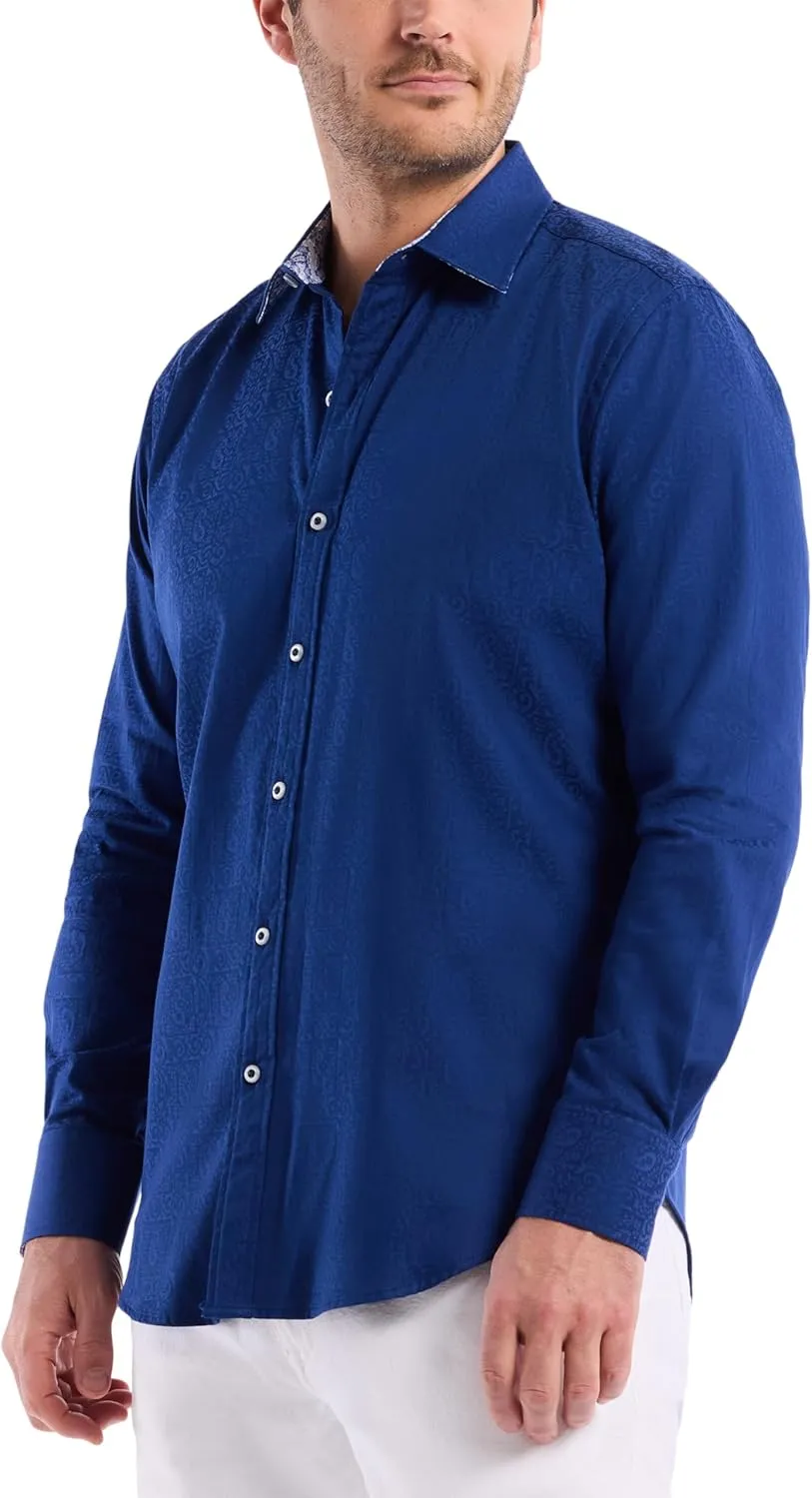 Robert Graham Mens Windsor Long-Sleeve Shirt, Button-Up Shirt for Men