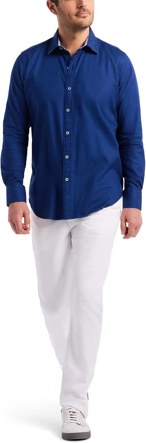 Robert Graham Mens Windsor Long-Sleeve Shirt, Button-Up Shirt for Men
