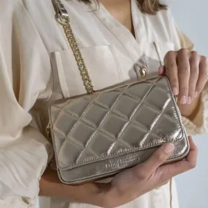 Sarah Crossbody | Quilted Gold