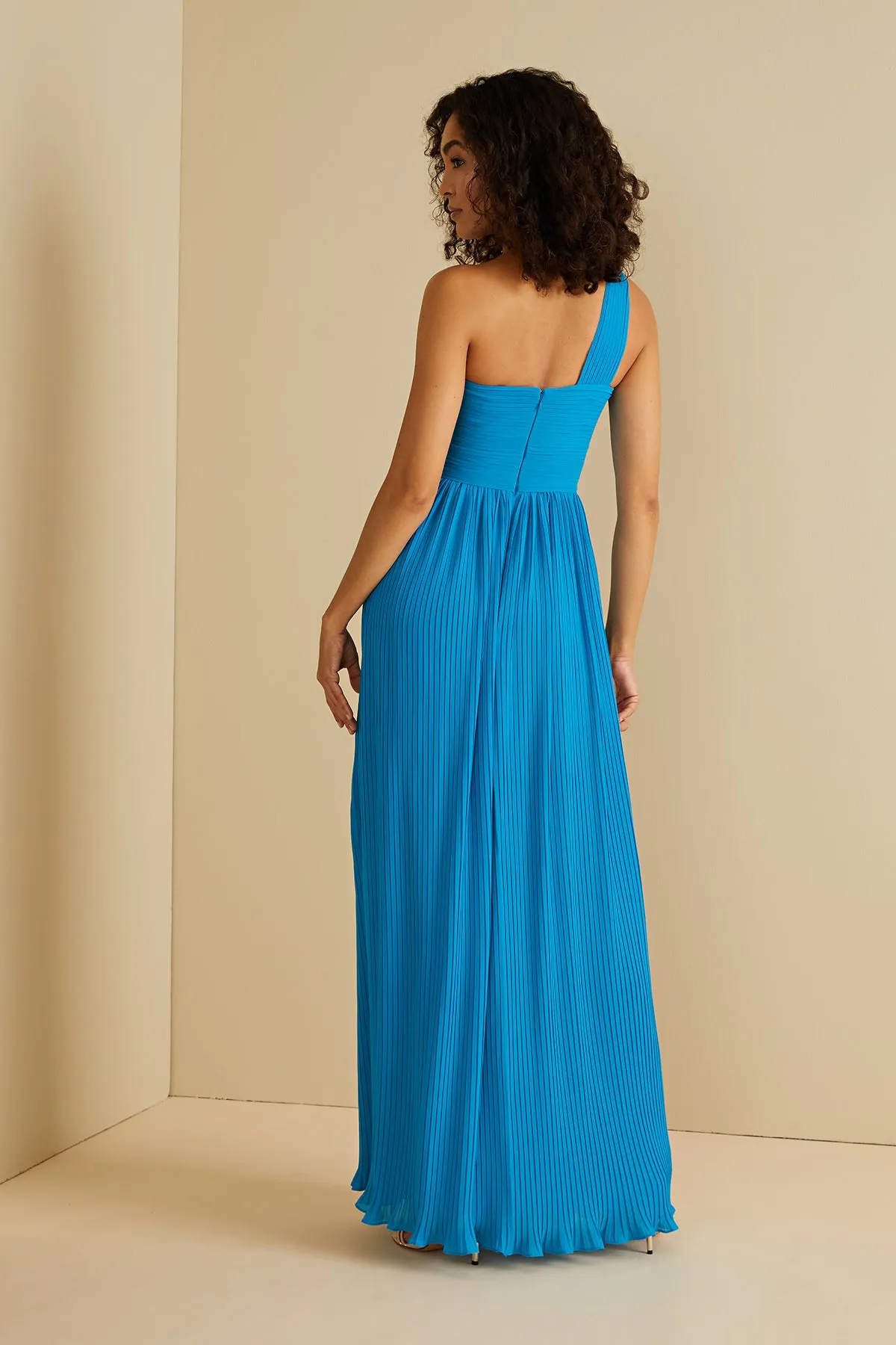 Skye Deep V Pleated Gown
