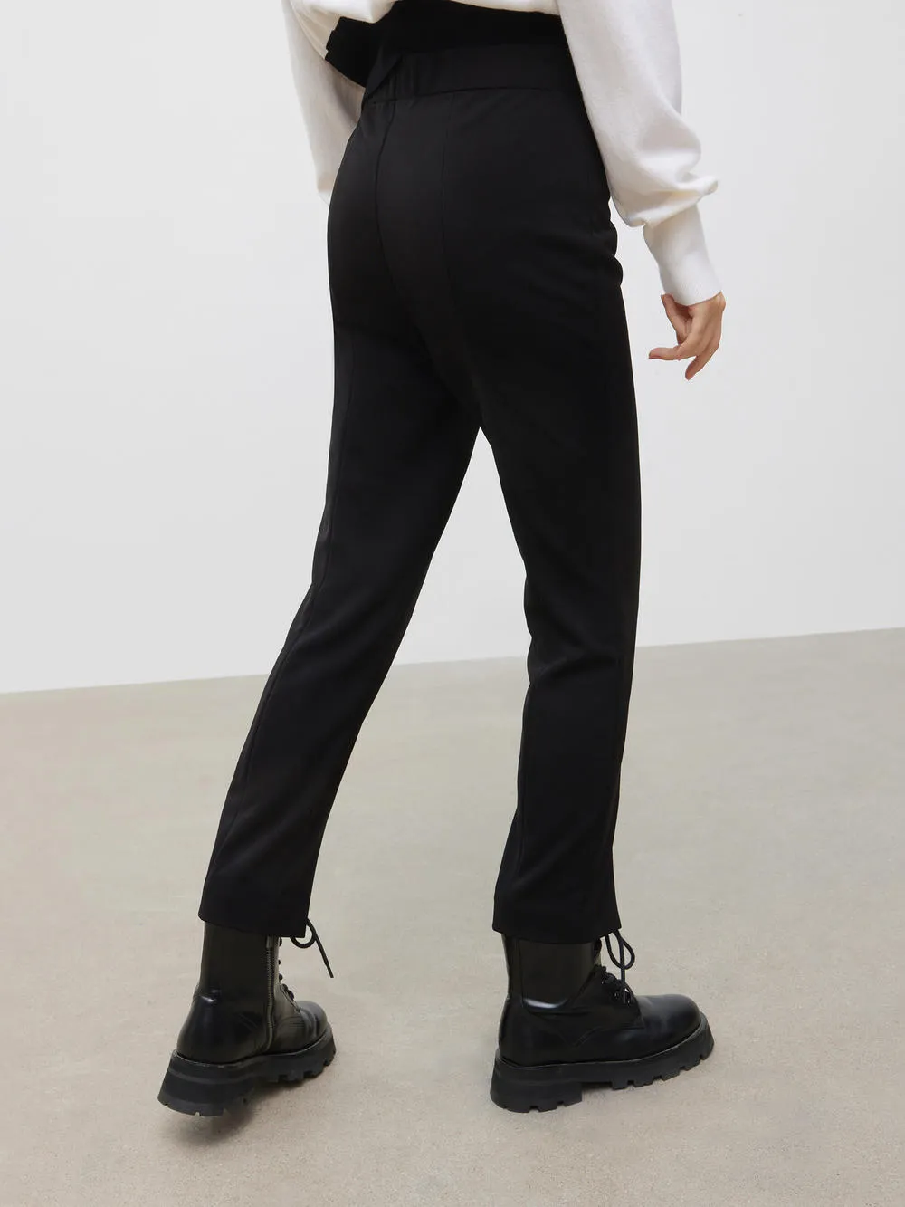 Straight Ankle Leg Suit Pants