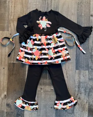 Stripe Fall Rose Outfit