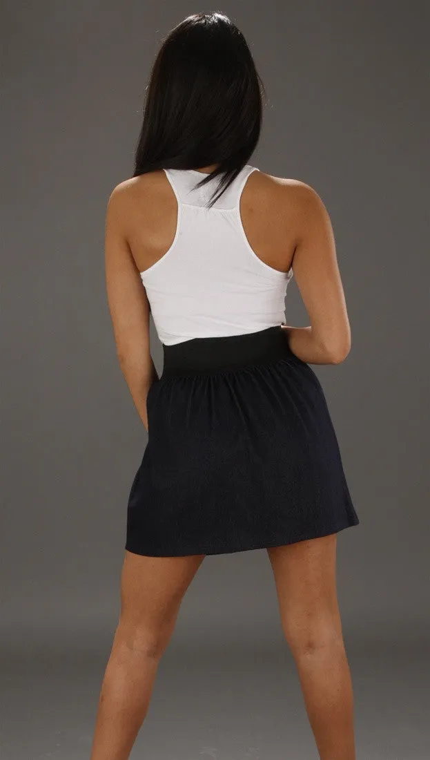 Vintage Havana Denim Skirt in Navy