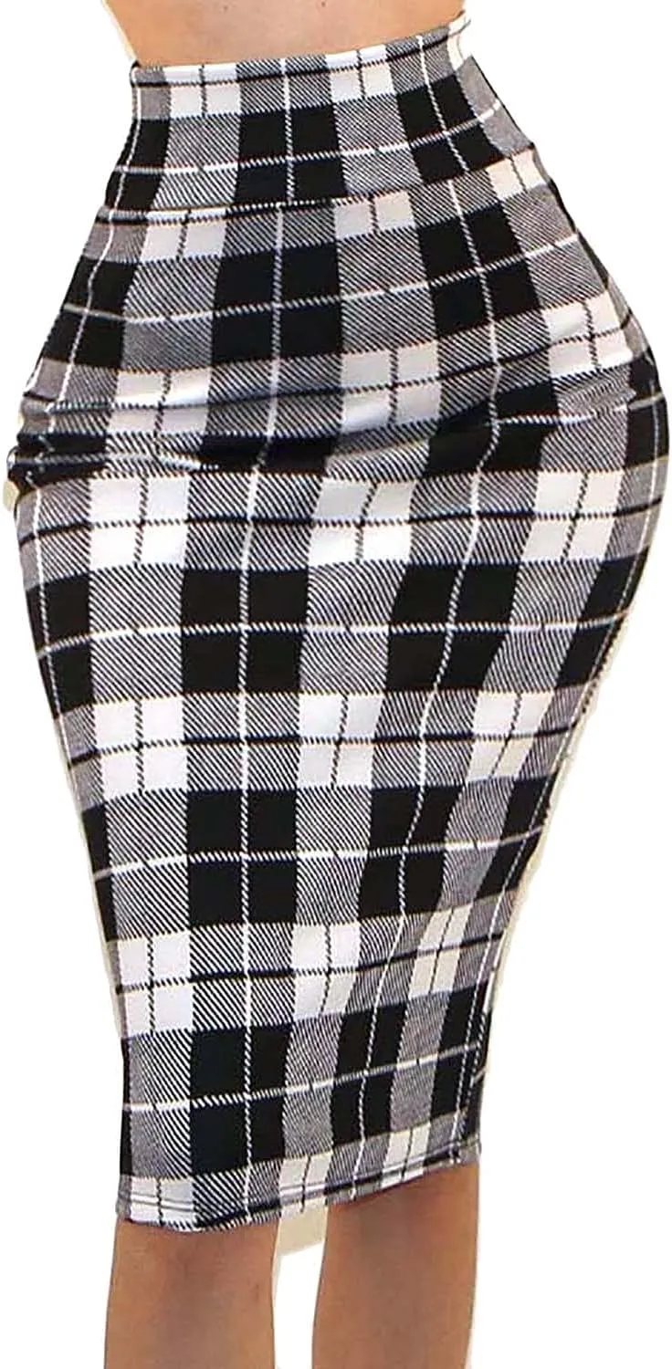 Vivicastle Women's USA High Waist Band Bodycon Career Office Midi Pencil Skirt