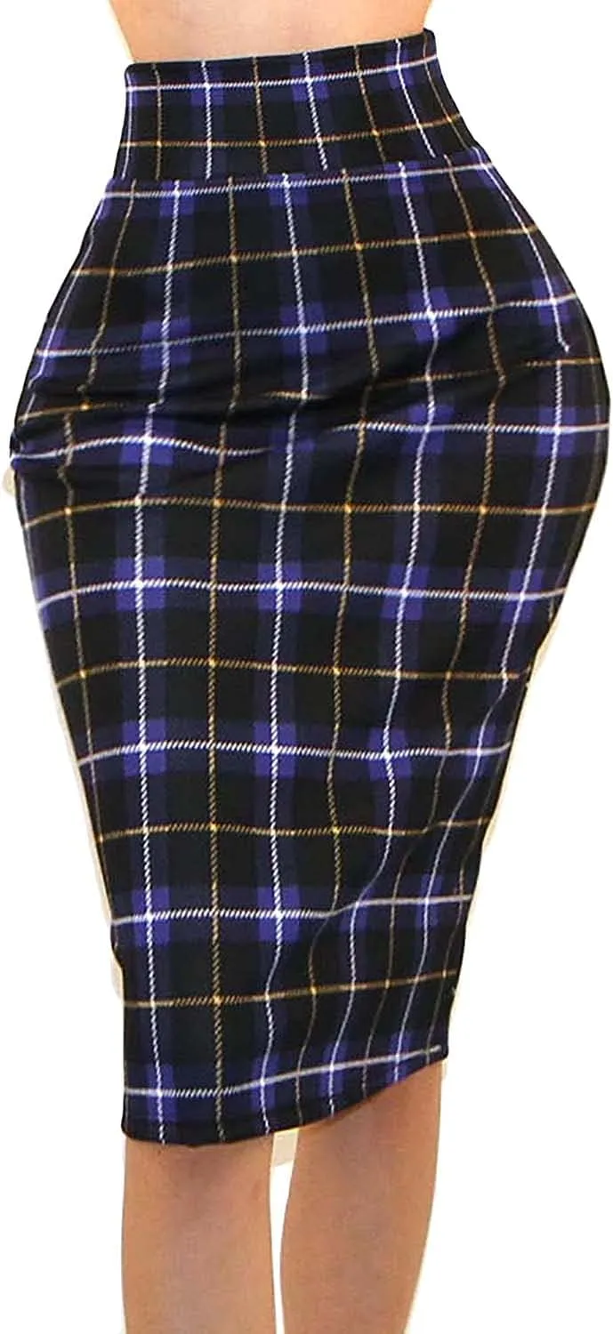 Vivicastle Women's USA High Waist Band Bodycon Career Office Midi Pencil Skirt