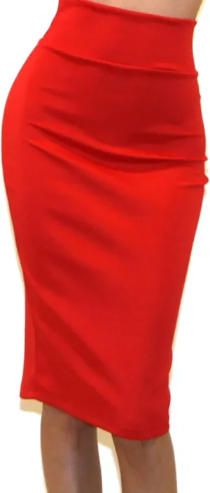 Vivicastle Women's USA High Waist Band Bodycon Career Office Midi Pencil Skirt