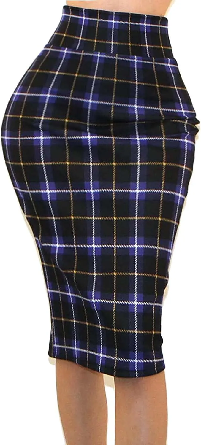 Vivicastle Women's USA High Waist Band Bodycon Career Office Midi Pencil Skirt