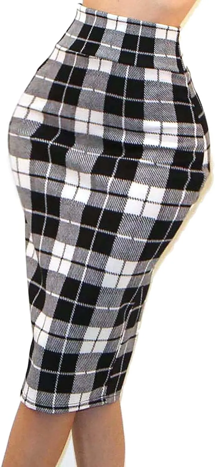 Vivicastle Women's USA High Waist Band Bodycon Career Office Midi Pencil Skirt