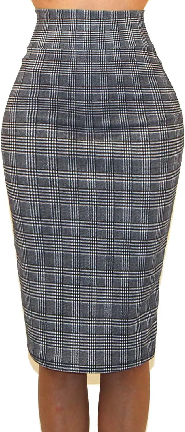 Vivicastle Women's USA High Waist Band Bodycon Career Office Midi Pencil Skirt