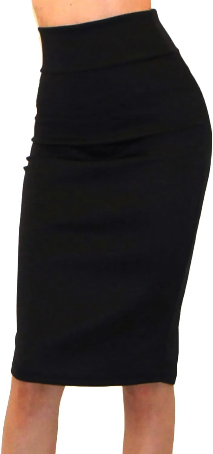 Vivicastle Women's USA High Waist Band Bodycon Career Office Midi Pencil Skirt