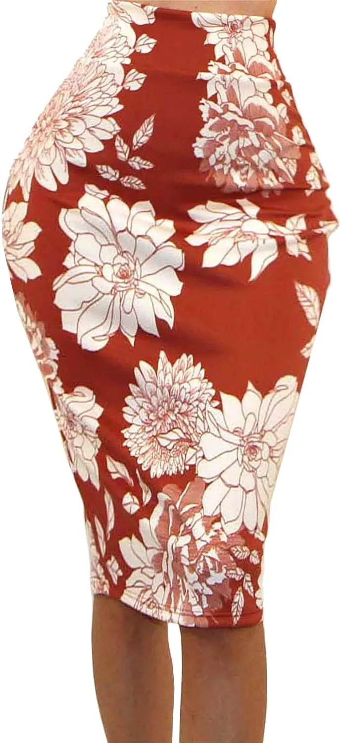 Vivicastle Women's USA High Waist Band Bodycon Career Office Midi Pencil Skirt