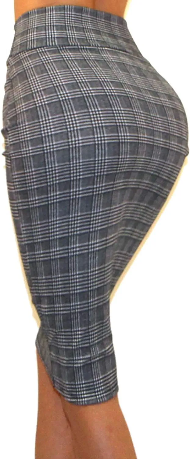 Vivicastle Women's USA High Waist Band Bodycon Career Office Midi Pencil Skirt
