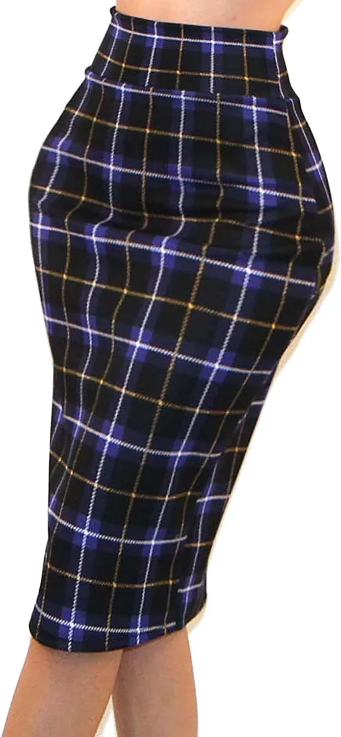 Vivicastle Women's USA High Waist Band Bodycon Career Office Midi Pencil Skirt