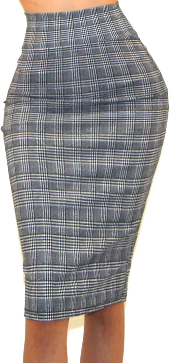 Vivicastle Women's USA High Waist Band Bodycon Career Office Midi Pencil Skirt