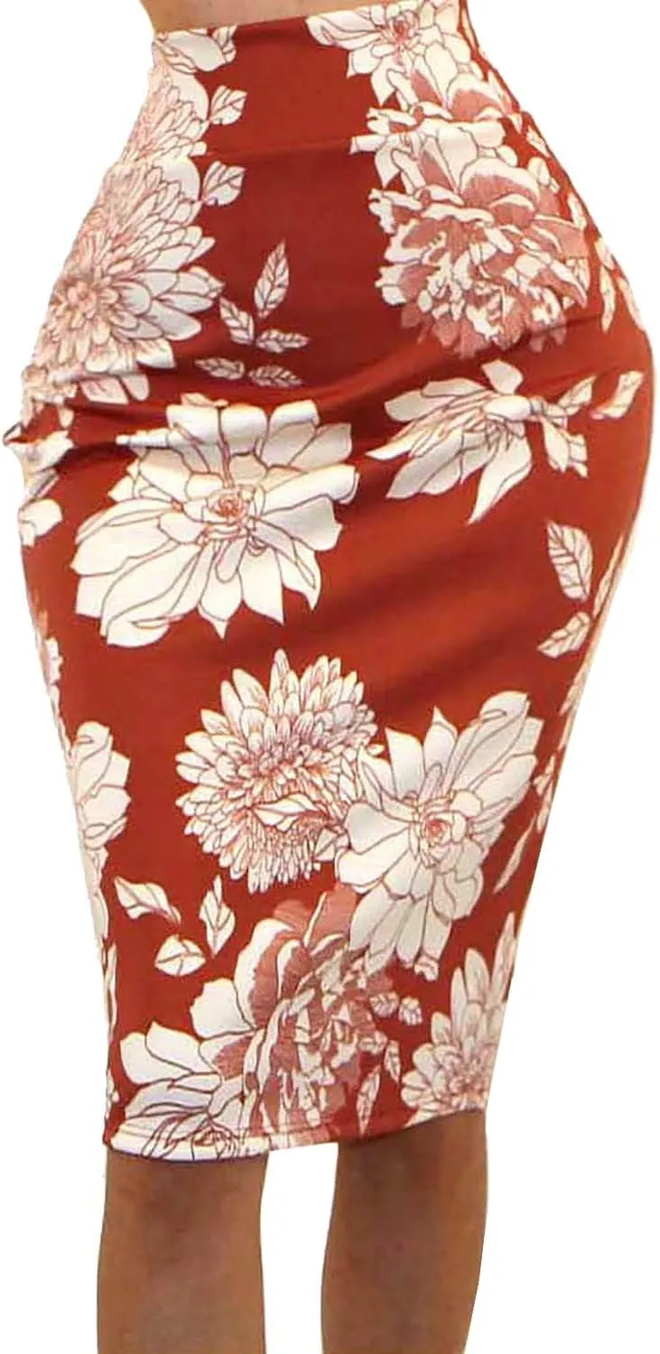 Vivicastle Women's USA High Waist Band Bodycon Career Office Midi Pencil Skirt