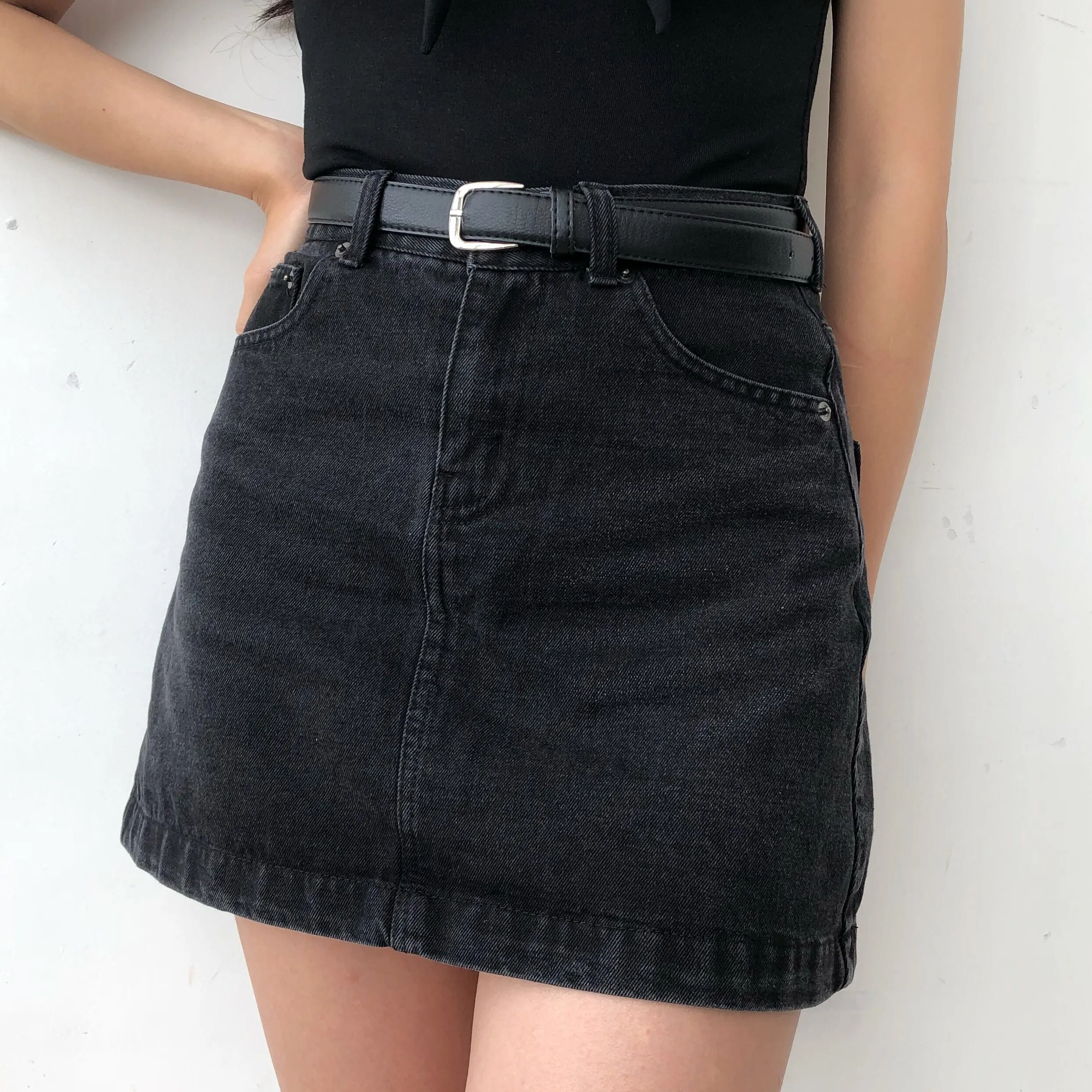 Wenkouban - Vintage Denim Skirt
