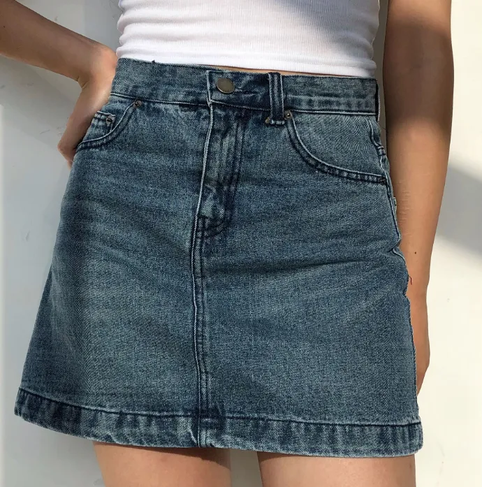 Wenkouban - Vintage Denim Skirt