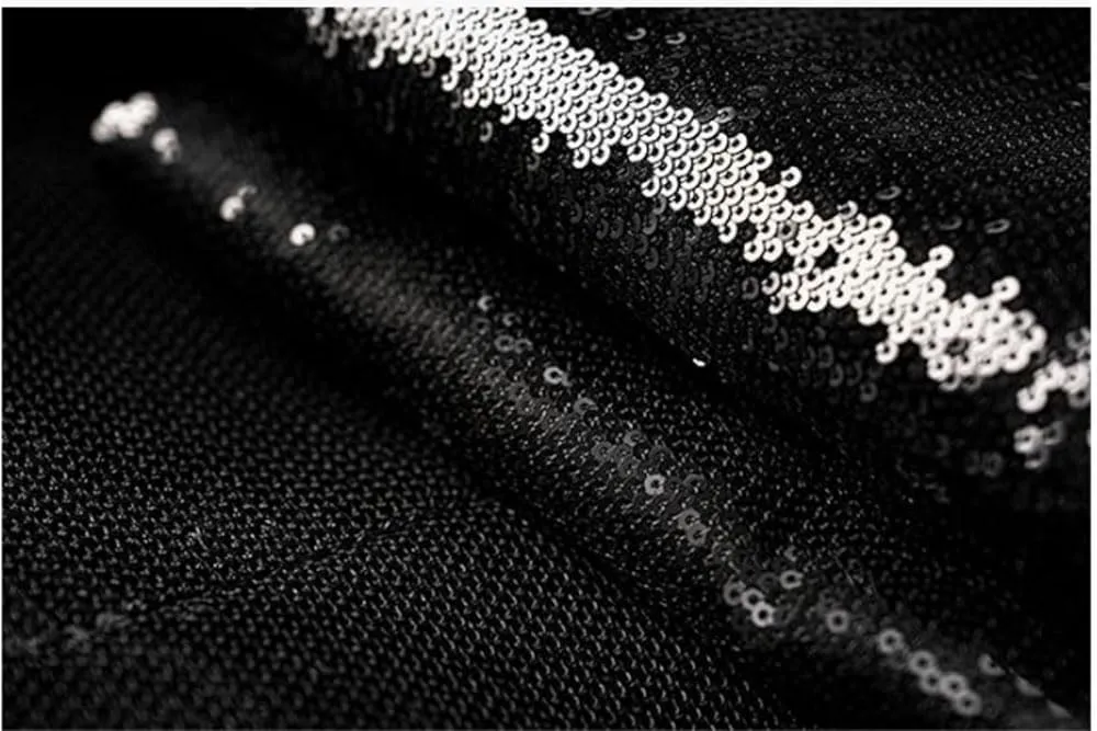 Womens Glitter Blazer Short Pants Set 2 PC Slim Fit Peak Lapel Prom Party Suit Womens Sequins Suit