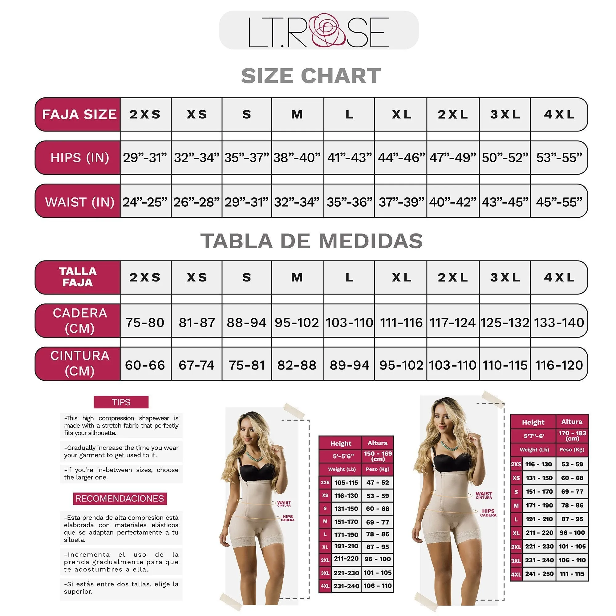 Womens High Waisted Shapewear Shorts Fajas Colombianas LT. Rose 21882