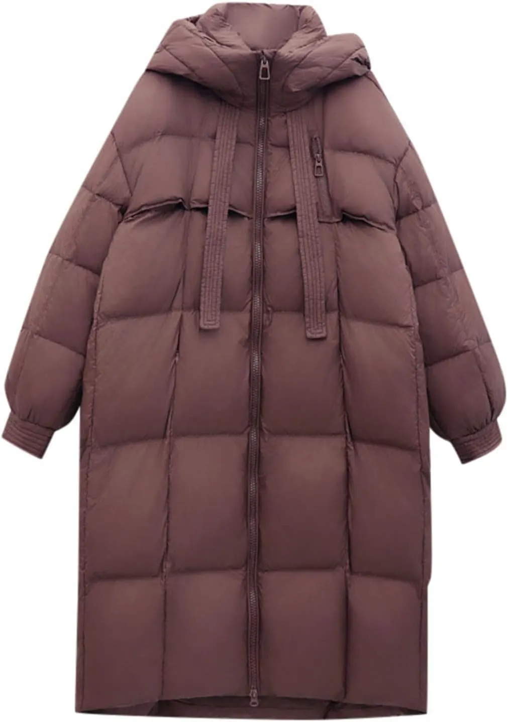 Women's Long Oversized Coat Hooded Knee Length Jacket for Winter Warmth and Comfort Women Hooded down