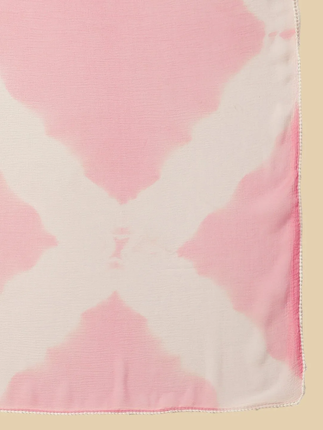 Women's Pastel Pink & White Floral Printed Anarkali Kurta with Dupatta